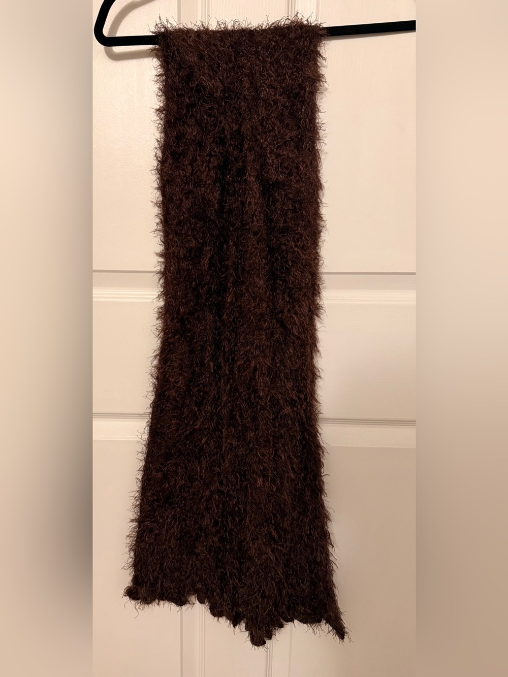 Cozy Fuzzy Scarf in Deep Brown